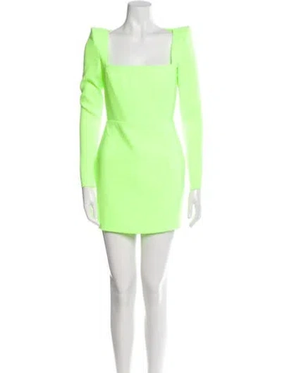 Pre-owned Alex Perry Square Neckline Mini Dress W/ Tags In Green