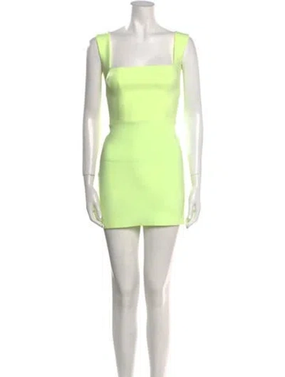 Pre-owned Alex Perry Square Neckline Mini Dress In Yellow