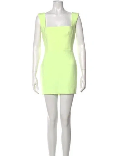 Pre-owned Alex Perry Square Neckline Mini Dress In Yellow