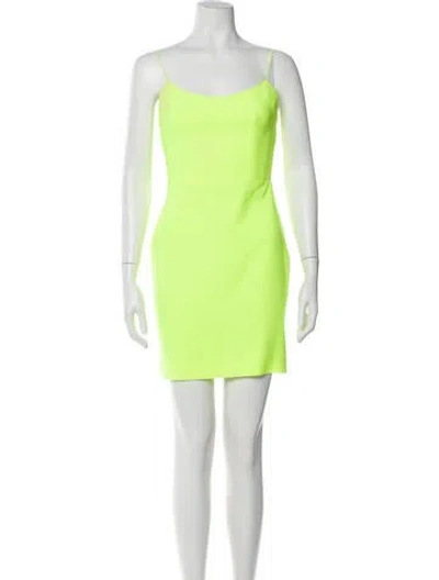 Pre-owned Alex Perry Square Neckline Mini Dress In Yellow