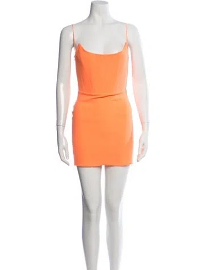 Pre-owned Alex Perry Square Neckline Mini Dress In Yellow