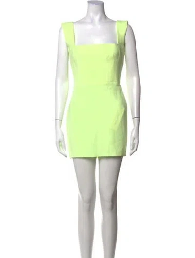Pre-owned Alex Perry Square Neckline Mini Dress In Yellow