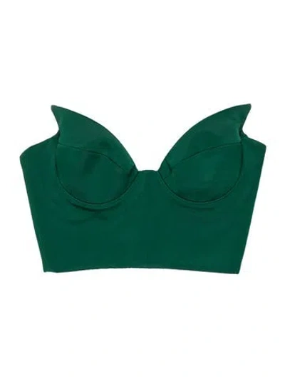 Pre-owned Alex Perry Square Neckline Sleeveless Crop Top In Green
