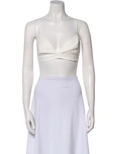 Pre-owned Alex Perry Square Neckline Sleeveless Crop Top W/ Tags In White