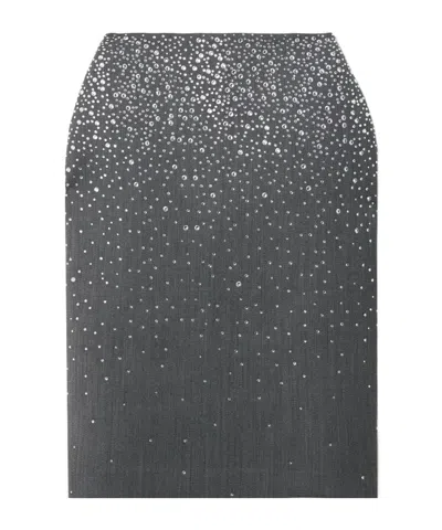 Alex Perry Straight Midi Skirt In Black