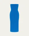 Alex Perry Strapless Body-con Midi Dress In Blue