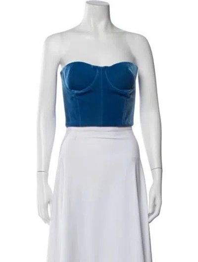 Pre-owned Alex Perry Strapless Crop Top In Black