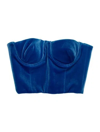 Pre-owned Alex Perry Strapless Crop Top In Blue