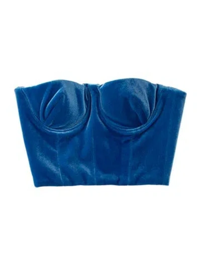 Pre-owned Alex Perry Strapless Crop Top In Blue