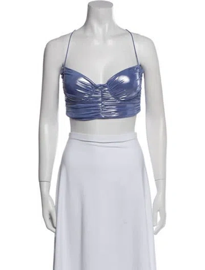 Pre-owned Alex Perry Strapless Crop Top In Silver