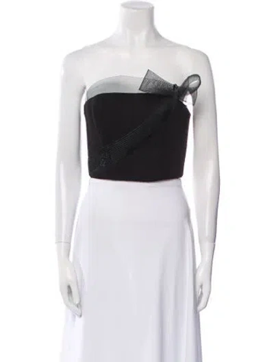 Pre-owned Alex Perry Strapless Crop Top W/ Tags In Black