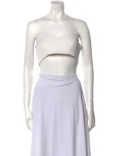 Pre-owned Alex Perry Strapless Crop Top In White