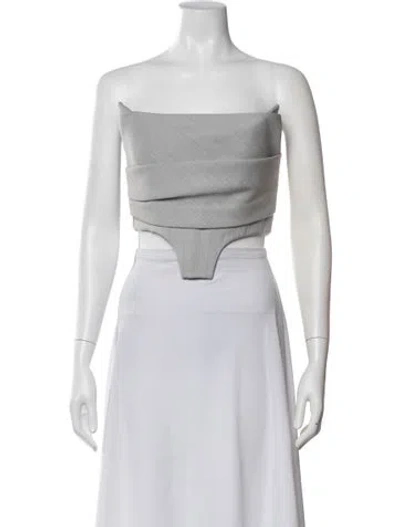 Pre-owned Alex Perry Strapless Crop Top In White