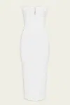 Alex Perry Strapless Cup Dress Satin Crepe In White In White