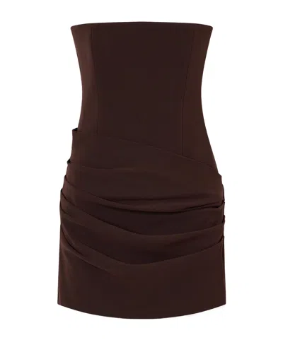 Alex Perry Strapless Draped Crepe Mini Dress In Multi
