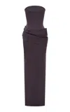 Alex Perry Strapless Draped Gown