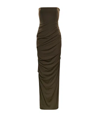Alex Perry Strapless Dress In Green