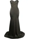 Alex Perry Strapless Floor-length Gown In Green