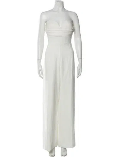 Pre-owned Alex Perry Strapless Jumpsuit In White