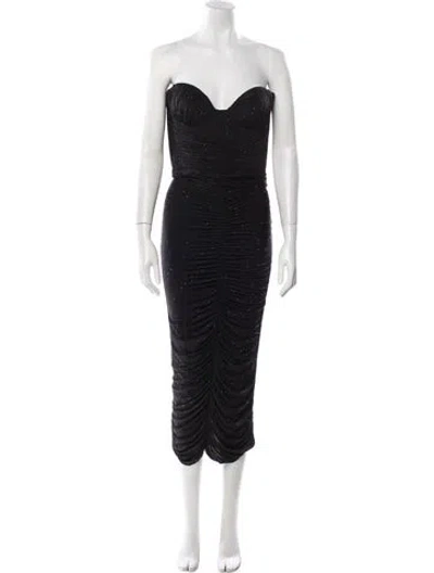 Pre-owned Alex Perry Strapless Knee-length Dress In Black