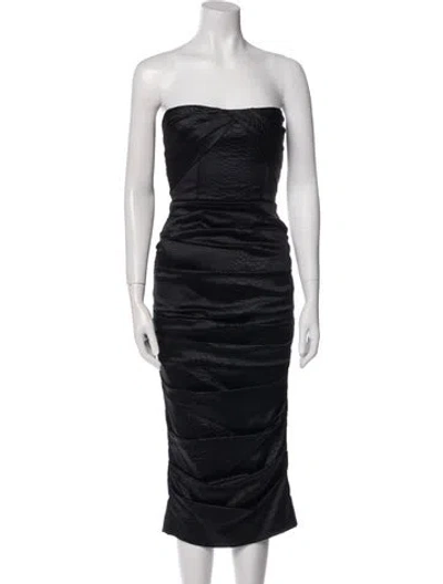 Pre-owned Alex Perry Strapless Knee-length Dress In Black