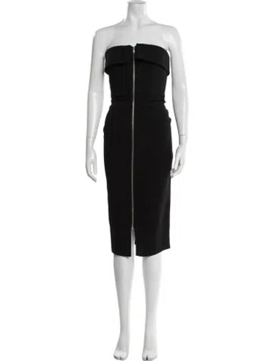 Pre-owned Alex Perry Strapless Knee-length Dress In Black