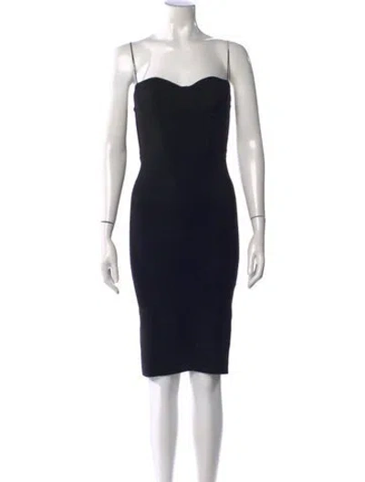 Pre-owned Alex Perry Strapless Knee-length Dress In Black