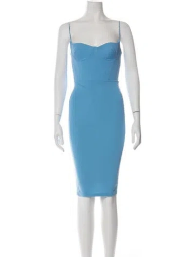 Pre-owned Alex Perry Strapless Knee-length Dress In Blue