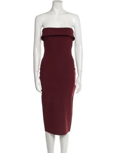 Pre-owned Alex Perry Strapless Knee-length Dress In Burgundy