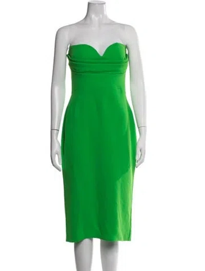 Pre-owned Alex Perry Strapless Knee-length Dress In Green
