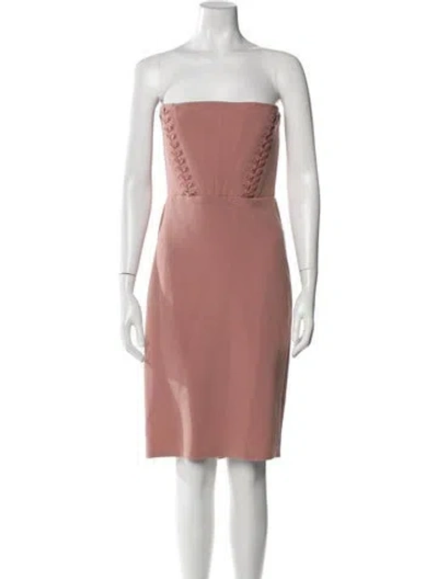 Pre-owned Alex Perry Strapless Knee-length Dress In Pink