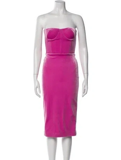 Pre-owned Alex Perry Strapless Knee-length Dress In Pink