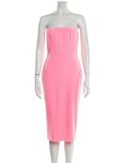 Pre-owned Alex Perry Strapless Knee-length Dress In Pink