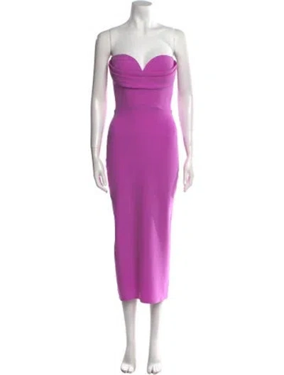 Pre-owned Alex Perry Strapless Knee-length Dress In Purple