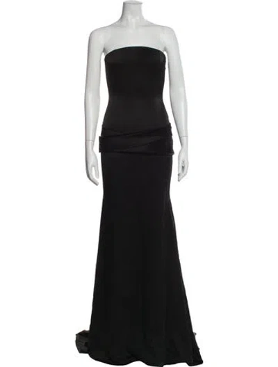 Pre-owned Alex Perry Strapless Long Dress In Black