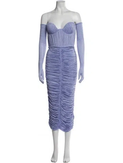 Pre-owned Alex Perry Strapless Long Dress In Blue