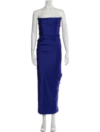 Pre-owned Alex Perry Strapless Long Dress In Blue
