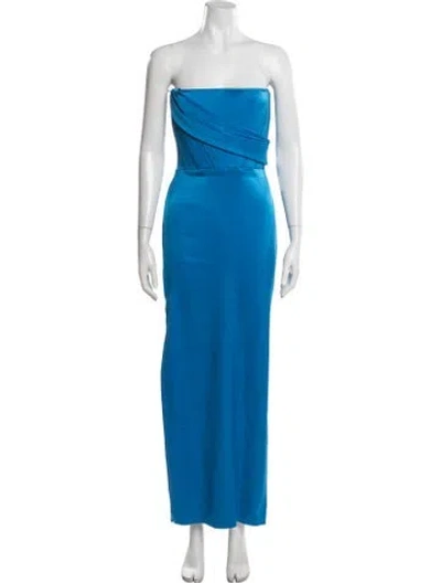 Pre-owned Alex Perry Strapless Long Dress In Blue