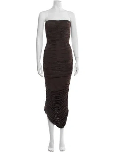 Pre-owned Alex Perry Strapless Long Dress In Brown