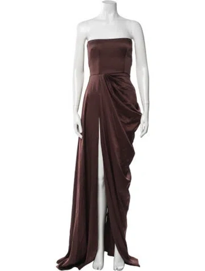 Pre-owned Alex Perry Strapless Long Dress In Brown