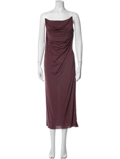 Pre-owned Alex Perry Strapless Long Dress In Burgundy