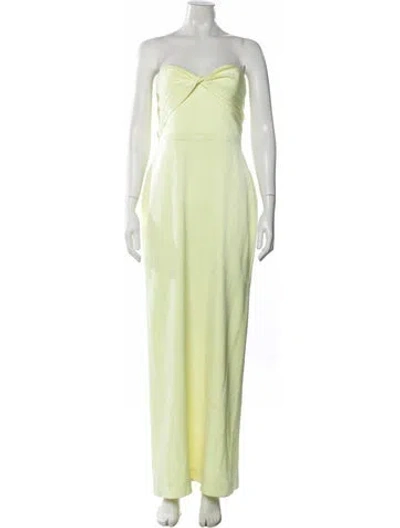 Pre-owned Alex Perry Strapless Long Dress In Green