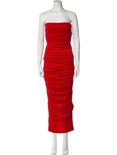 Pre-owned Alex Perry Strapless Long Dress In Orange