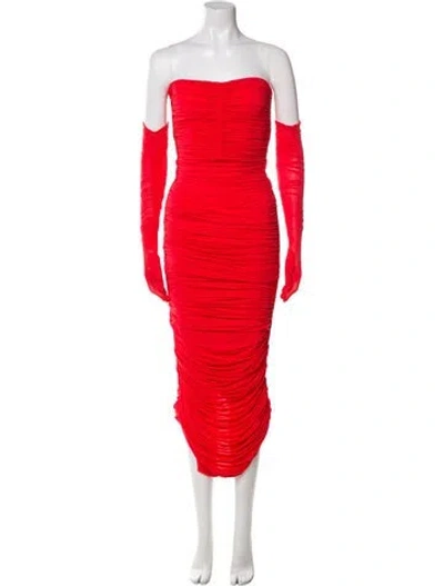 Pre-owned Alex Perry Strapless Long Dress In Red