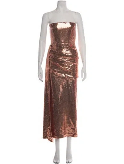 Pre-owned Alex Perry Strapless Long Dress W/ Tags In Brown
