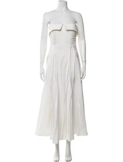 Pre-owned Alex Perry Strapless Long Dress In White