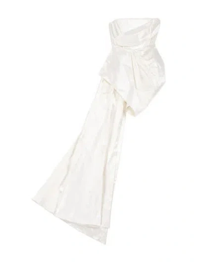 Pre-owned Alex Perry Strapless Long Dress In White