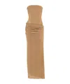 Alex Perry Strapless Longline Column Dress In Brown