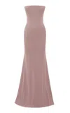 Alex Perry Strapless Longline Corset Mesh Gown