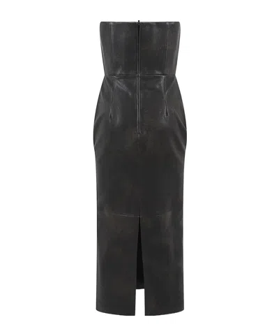 Alex Perry Strapless Midi Dress In Black